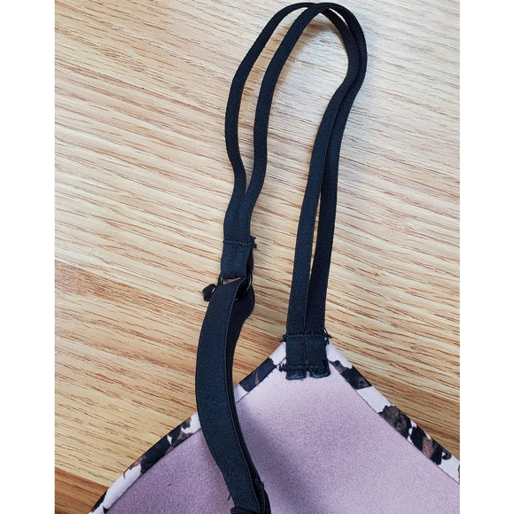 NWT Modern Movement 30 D lace wing push up t shirt bra abstract leopard cross  - Picture 9 of 12